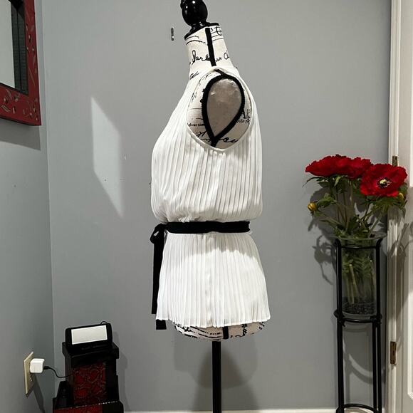 NEW Ann Taylor Belted Longline Sleeveless Pleated Peplum Layering Blouse 2P NWT - Picture 5 of 16